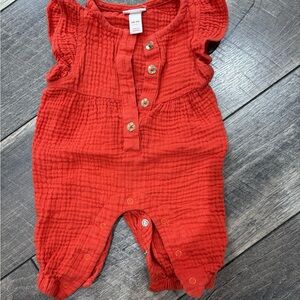 Cat & Jack Red Textured Baby Romper
